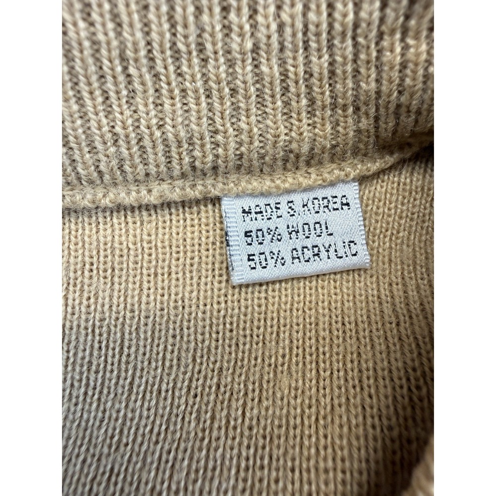 Vintage Gabicci Men's M Camel Sweater Vest V Neck Wool Knit Made Korea Logo - Picture 5 of 10